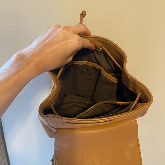 COPY - Coach F3W 9858 Legacy Tan Leather Drawstring Backpack - Picture 6 of 13